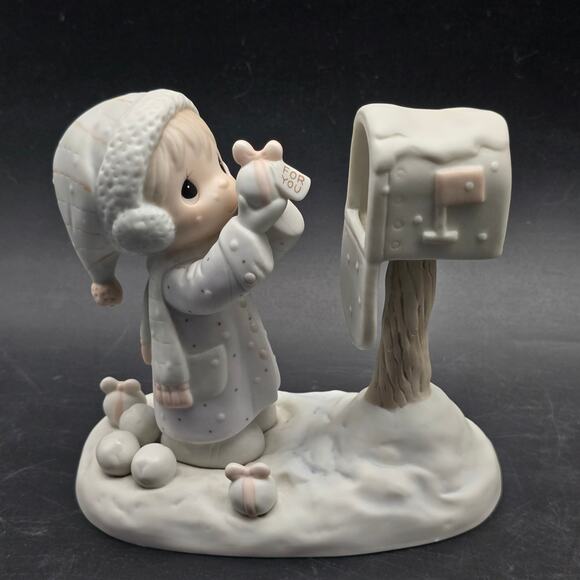 Precious Moments 1984 Im Sending You A White Christmas Mail Letter - Picture 1 of 7